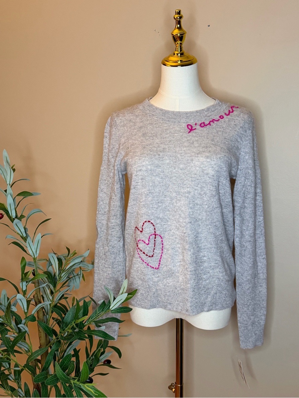 412. Charter Club L’amour Cashmere Sweater XS Ice Grey Luxe Soft Knit NWT - Picture 2 of 3